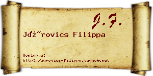 Járovics Filippa névjegykártya